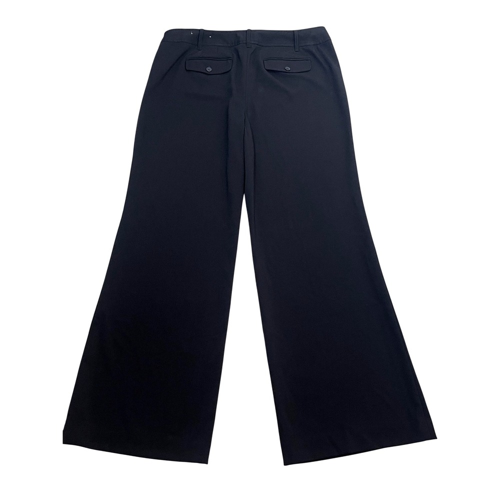 Ann Taylor Loft Wide Leg Pants Women 14 Black Excellent Career Trouser Dressy - Picture 3 of 14